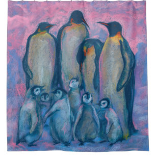 Rideaux De Douche Empereur Penguins Oiseaux Antarctiques Animaux Pei