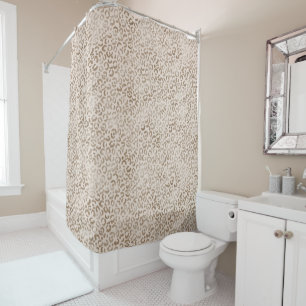 Rideaux De Douche Empreinte de léopard Brown de crème
