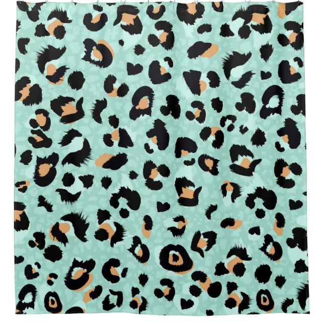 Rideaux De Douche Empreinte de léopard, motif animal (Devant)