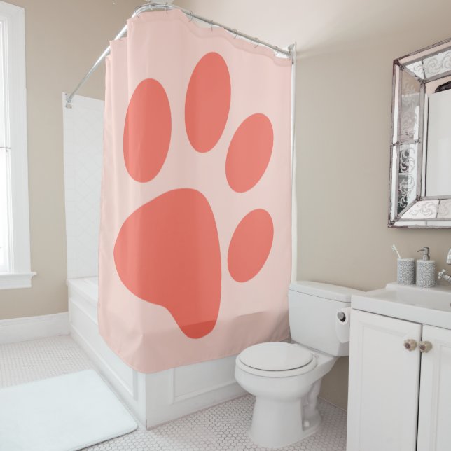 Rideaux De Douche Empreinte de patte d'orange amère (En situation)