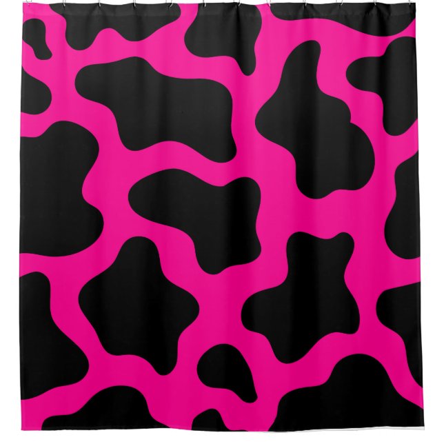 Rideaux De Douche empreinte de vache rose chaude (Devant)