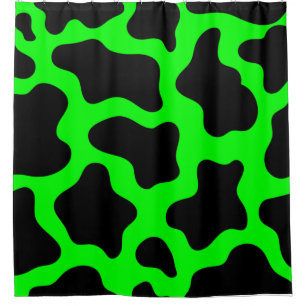 Rideaux De Douche empreinte de vache verte à l'acide halloween
