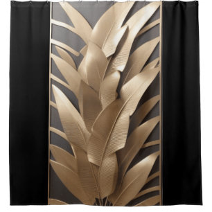 Rideaux de douche en métal sculpté feuilles de ban