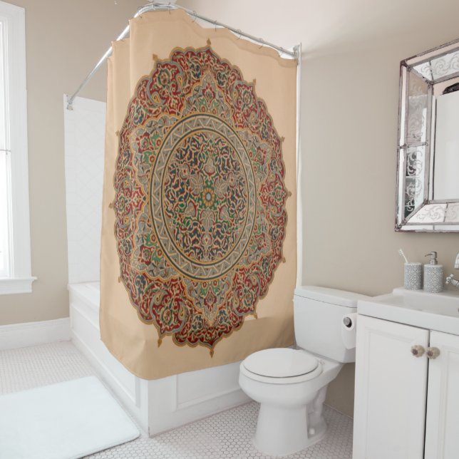 Rideaux de douche en mosaïque vintage (En situation)
