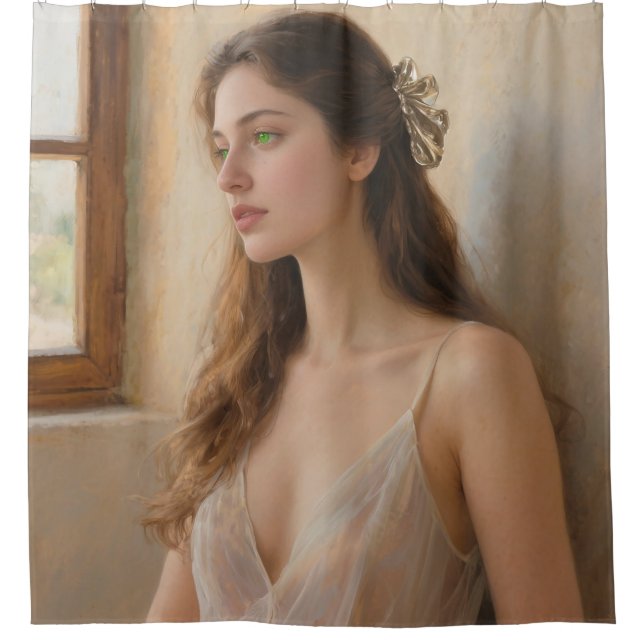 Rideaux De Douche Enchanting Green Gaze (Devant)