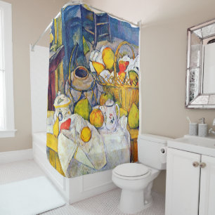Rideaux De Douche Encore la vie avec panier de fruits, Paul Cezanne