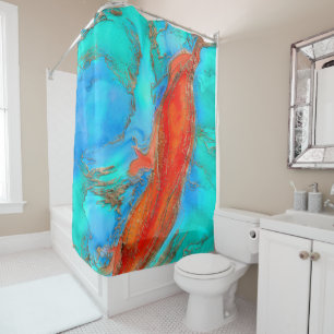 Rideaux De Douche Encre d'alcool et or - Inclinaison