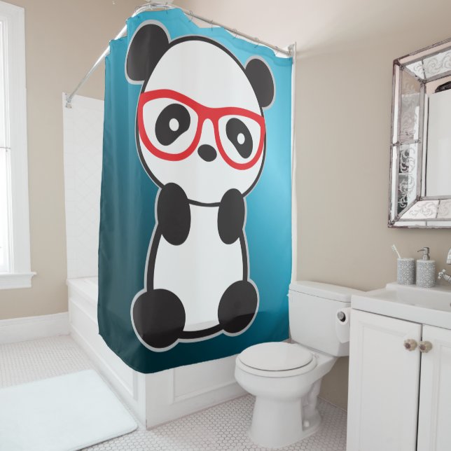 Rideaux De Douche Enfants ou amoureux de Panda Salle de bain Rug (En situation)