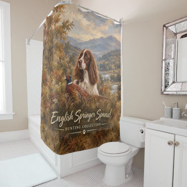 Rideaux De Douche English Springer Spaniel  (En situation)