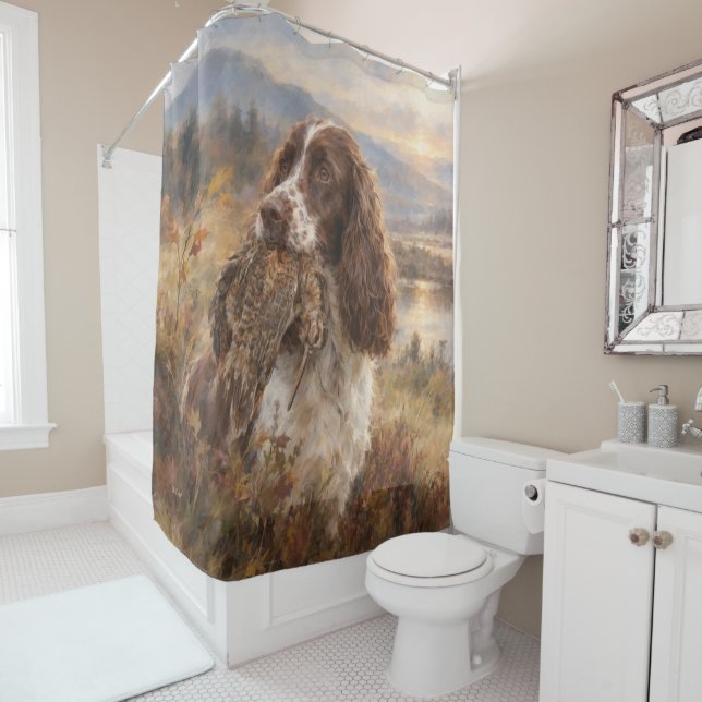 Rideaux De Douche English Springer Spaniel  (En situation)