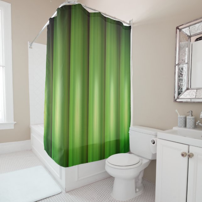 Rideaux De Douche Ensemble de bambou vert (En situation)