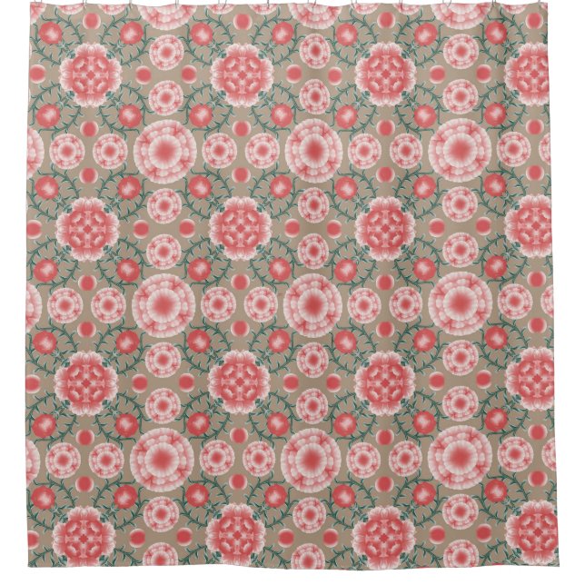 Rideaux De Douche Ensemble de serviettes de bain Plante à fleurs ros (Devant)