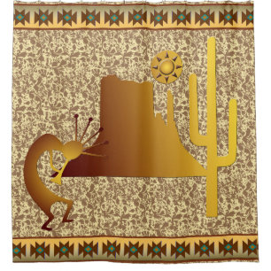 Rideaux De Douche Ensemble Kokopelli Mesa & Cactus #1