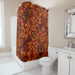Rideaux De Douche Entrelacement de rubans orange brûlés, effet sculp