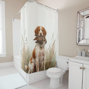 Rideaux De Douche Épagneul Breton avec Bécasse