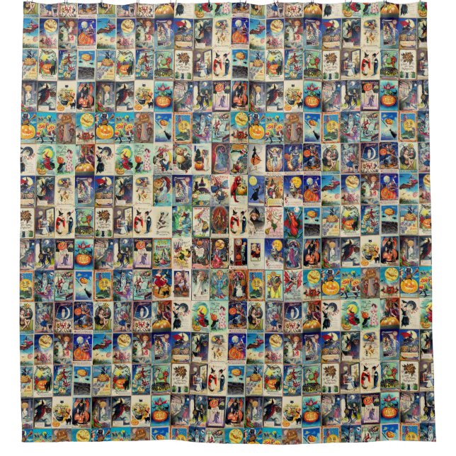 Rideaux De Douche Ephémère d'Halloween vintage (Devant)