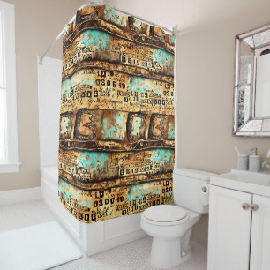 Rideaux De Douche Ephémère vintage Collage de vieux billets
