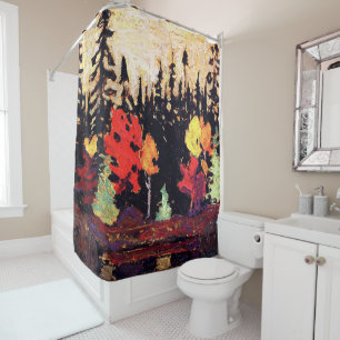 Rideaux De Douche Épinette noire et érable, oeuvre de Tom Thomson