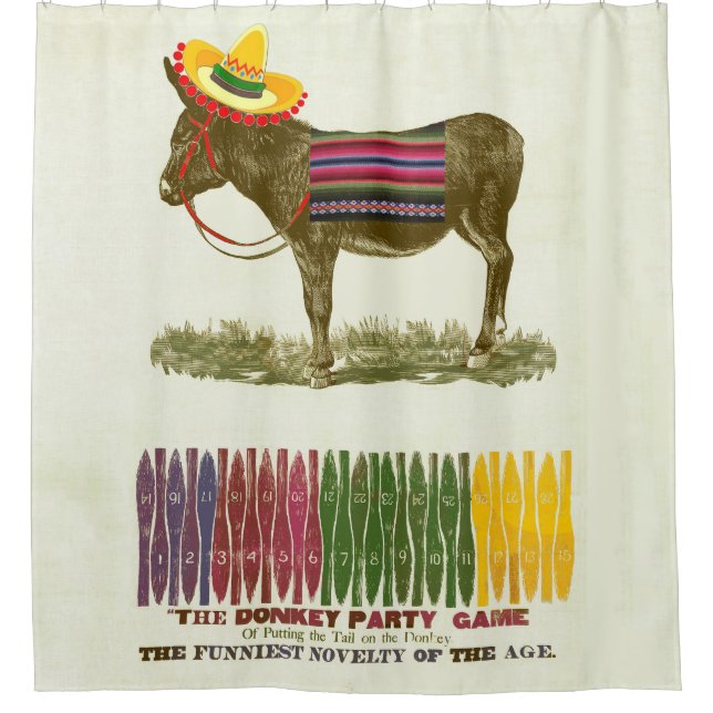 Rideaux De Douche Éplucher la queue sur l'âne (Devant)