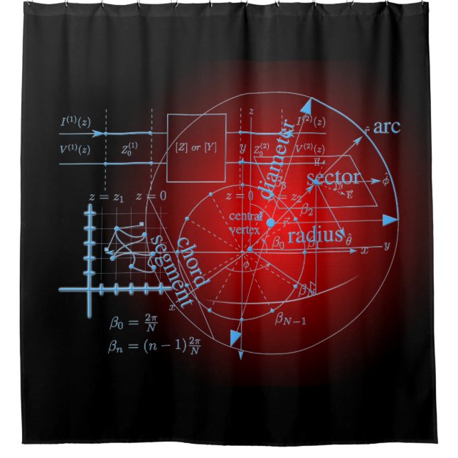 Rideaux De Douche Équations de cercle de géométrie mathématique roug (Devant)