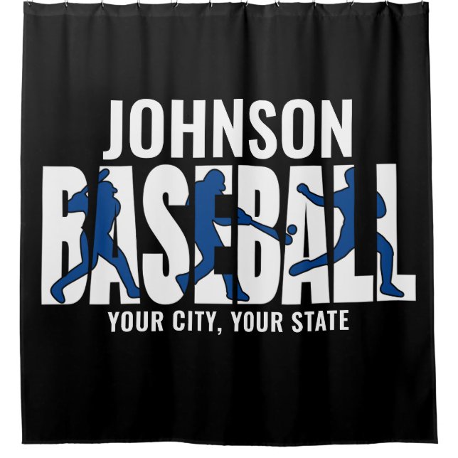 Rideaux De Douche Équipe de baseball AJOUTER NOM Champion Joueur de  (Devant)
