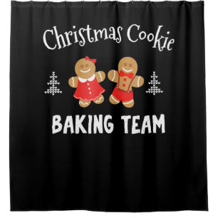 Rideaux De Douche Équipe de cuisine de Noël   homme en pain d'épices