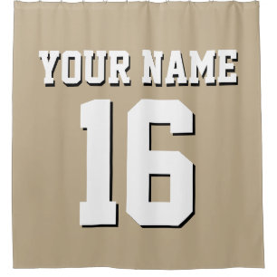 Rideaux De Douche Équipe de Jersey du sport blanc kaki