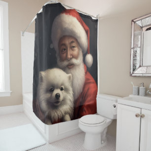 Rideaux De Douche Eskimo américain avec le Père Noël Fête de Noël fe