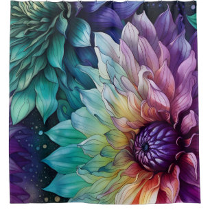 Rideaux De Douche Espace coloré Dahlia Fleur