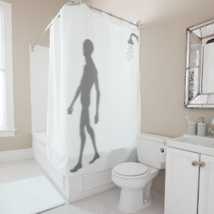 Rideaux De Douche Espace Extérieur Alien Effraction Funny Silhouette