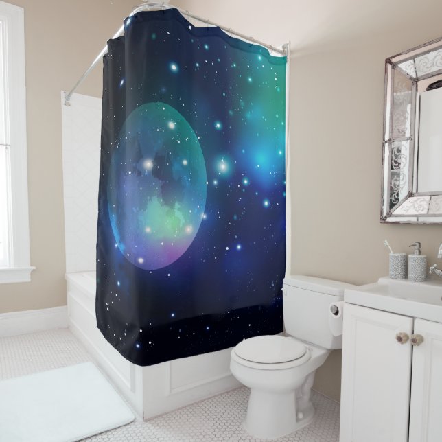 Rideaux De Douche Espace extra-atmosphérique et étoiles (En situation)