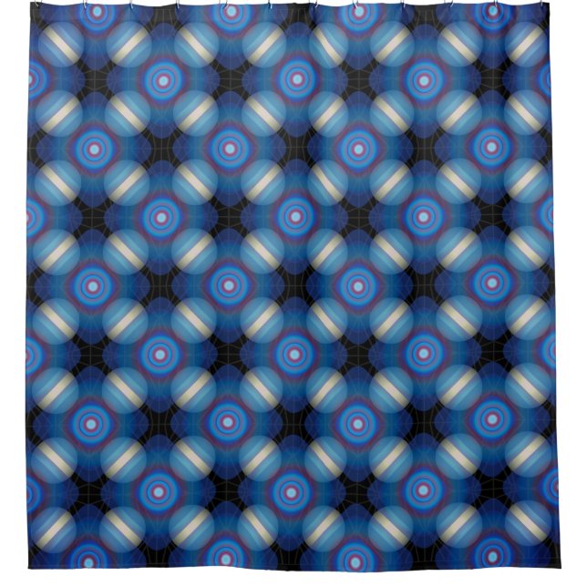 Rideaux De Douche Espace géométrique bleu (Devant)