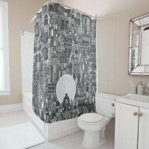 Rideaux De Douche espace ville mono bw