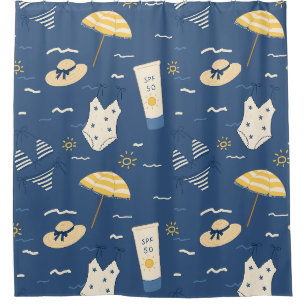Rideaux De Douche Essentiels de plage d'été Motif (4)