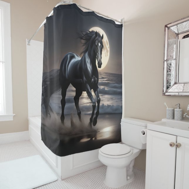 Rideaux De Douche Étalon noir (En situation)