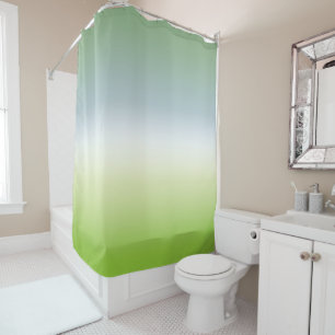 Rideaux De Douche Été frais dégradé Cool bleu vert Ombre 