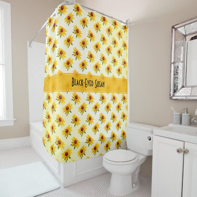 Rideaux De Douche Été Jaune Jaune Jaune Suzanne Floral Photographie (En situation)