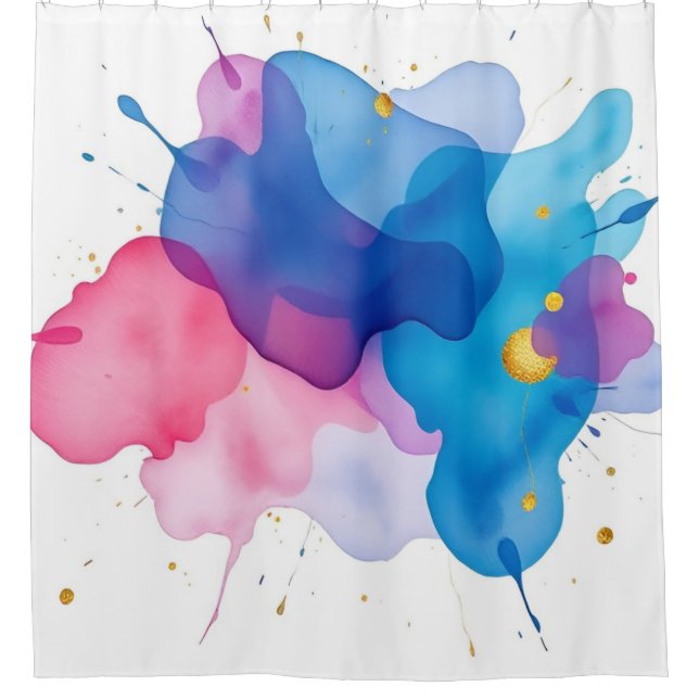 Rideaux De Douche Ethérée aquarelle Élégance : Edition 1 (Devant)