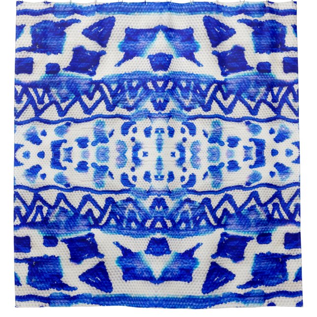 Rideaux De Douche Ethnic Indigo Arrow Native Motifs (Devant)