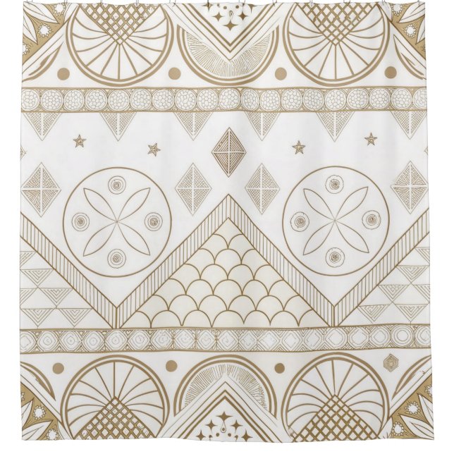 Rideaux De Douche Ethnique géométrique Tribal Tribal sans couture Mo (Devant)