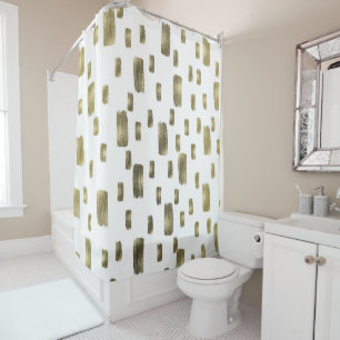 Rideaux De Douche Étincelle moderne de bronze d'en cuivre d'or de