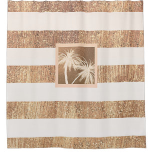 Rideaux De Douche Étincelle tropicale de palmiers d'en cuivre et de