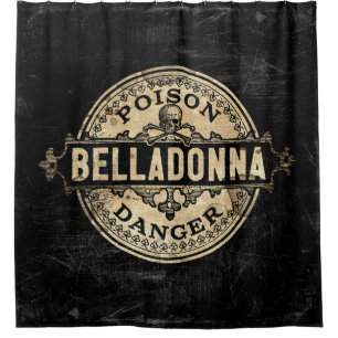 Rideaux De Douche Étiquette vintage de poison de style de belladone