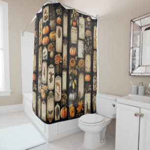 Rideaux De Douche Étiquettes de récupérateur d'Halloween Automne 3 s