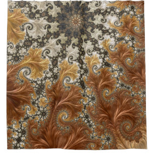 Rideaux De Douche Étoile noire en bronze d'or fractal