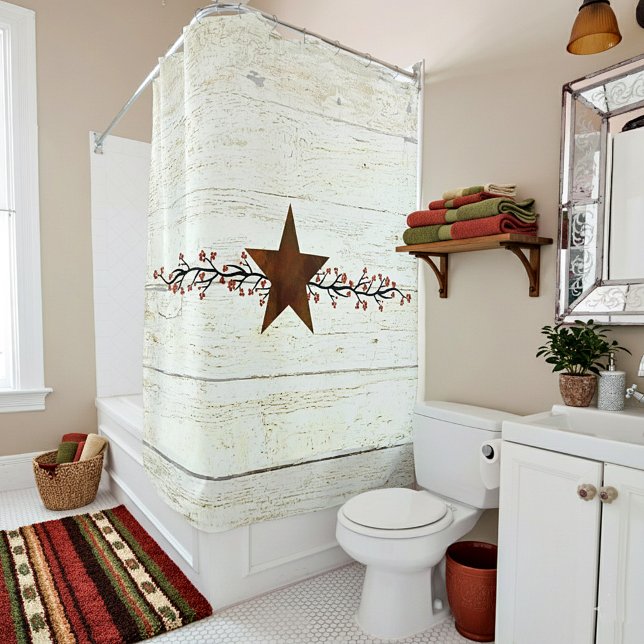 Rideaux De Douche Étoile rouillée et baies (Créateur téléchargé)