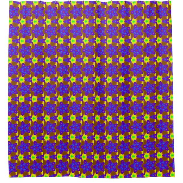 Rideaux De Douche étoiles bleu/violet motif (Devant)