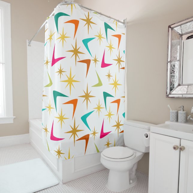 Rideaux De Douche Étoiles et Boomerangs (En situation)