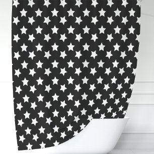 Rideaux De Douche Étoiles noires et blanches