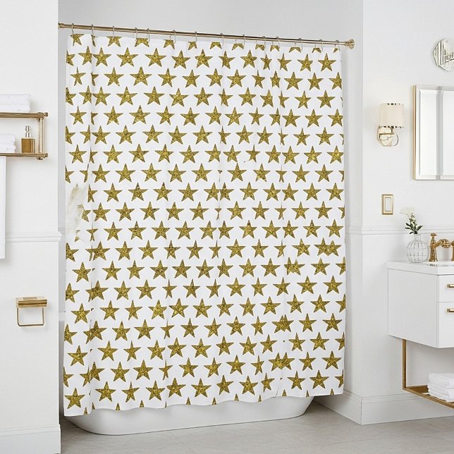 Rideaux De Douche Étoiles pailletées or (Créateur téléchargé)